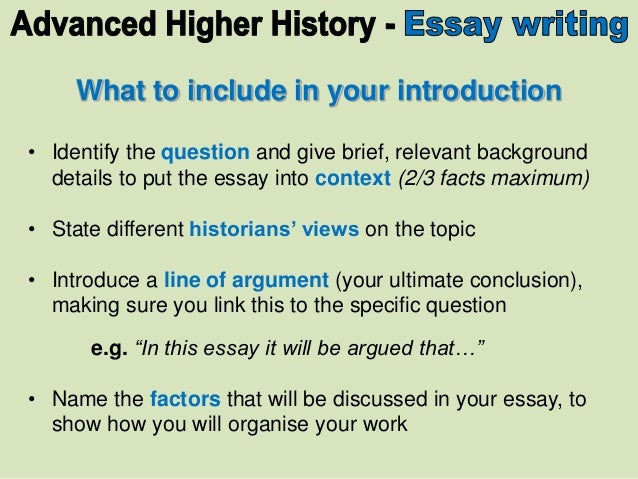 advanced higher history essay writing
